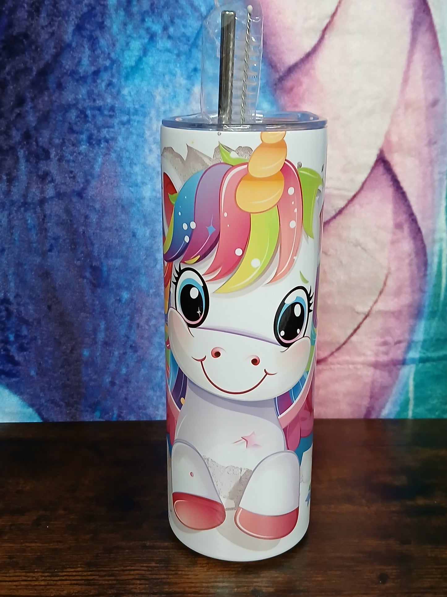 Cute Little Unicorn Tumbler - Water Bottle - Drinkware for Kids - Drinkware