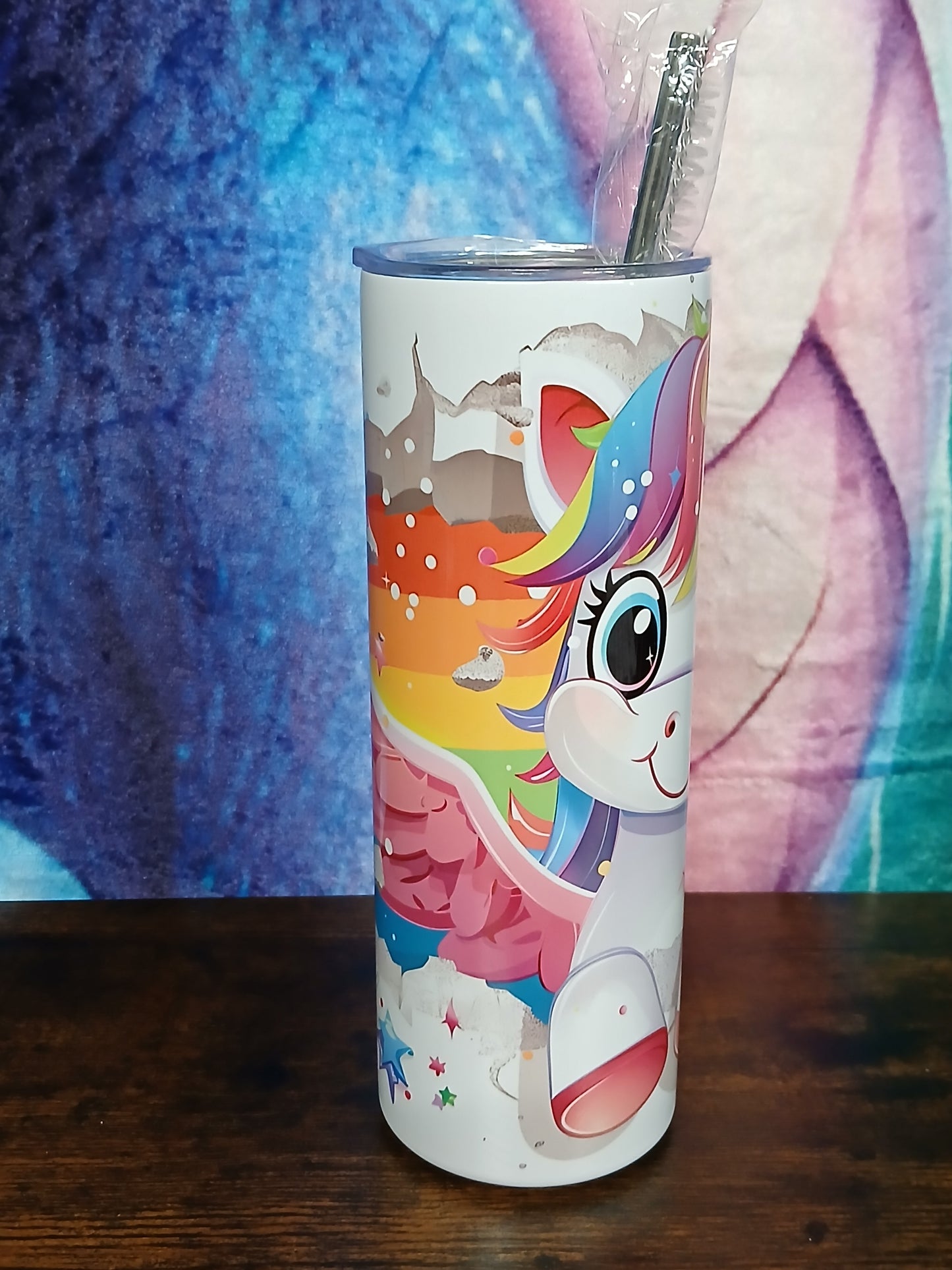 Cute Little Unicorn Tumbler - Water Bottle - Drinkware for Kids - Drinkware