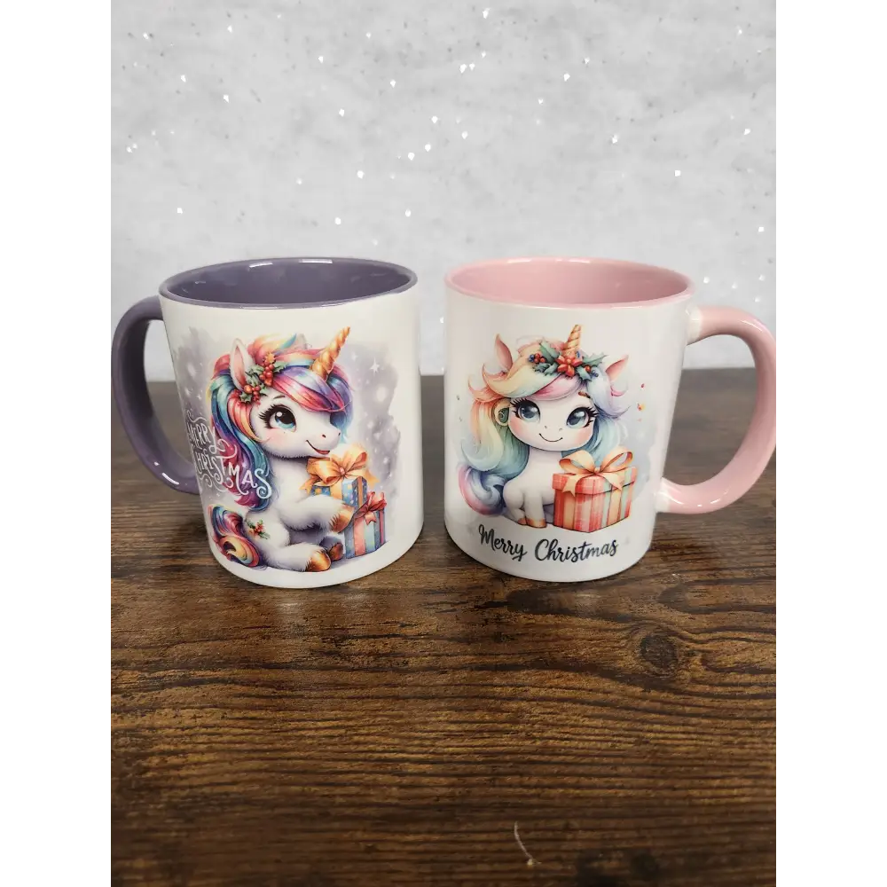 A beautiful festive Unicorn Mug - 2 designs - mug
