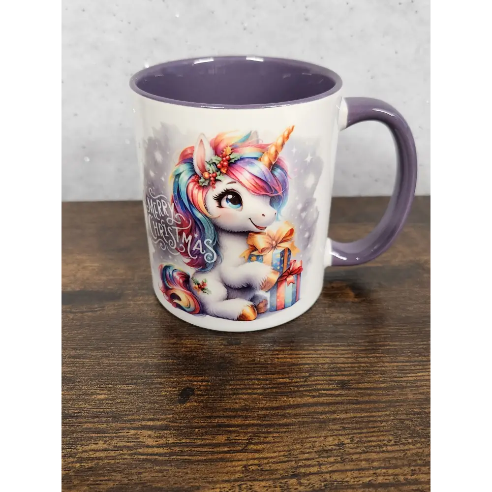 A beautiful festive Unicorn Mug - 2 designs - mug