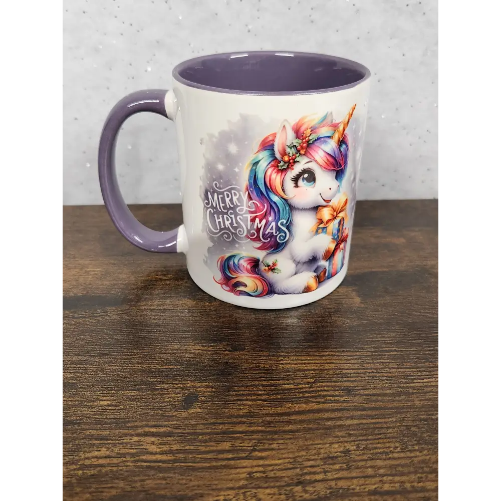 A beautiful festive Unicorn Mug - 2 designs - mug