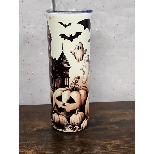 A Scary Halloween House Scene - 20oz Tumbler - Drinkware - Tumbler