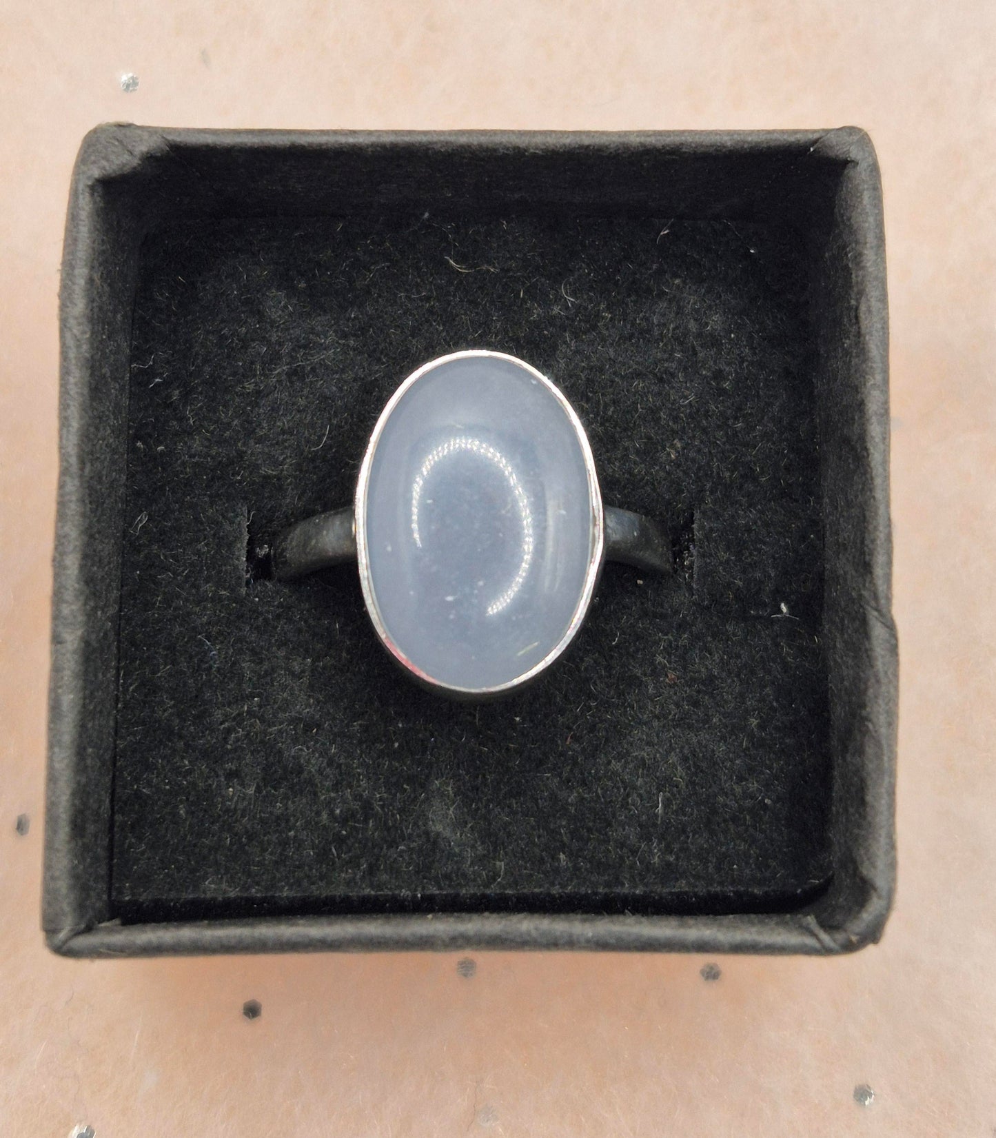 Angelite rings - choice of 2- oval or square, sterling silver, 925,