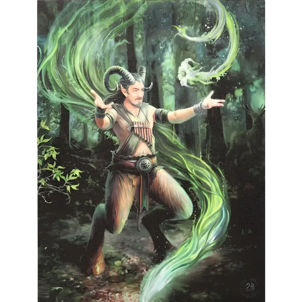 Anne Stokes 8’’x10’’ Plaque - Elemental Series (Earth/Air/Fire/Water) - Earth Wizard - plaque