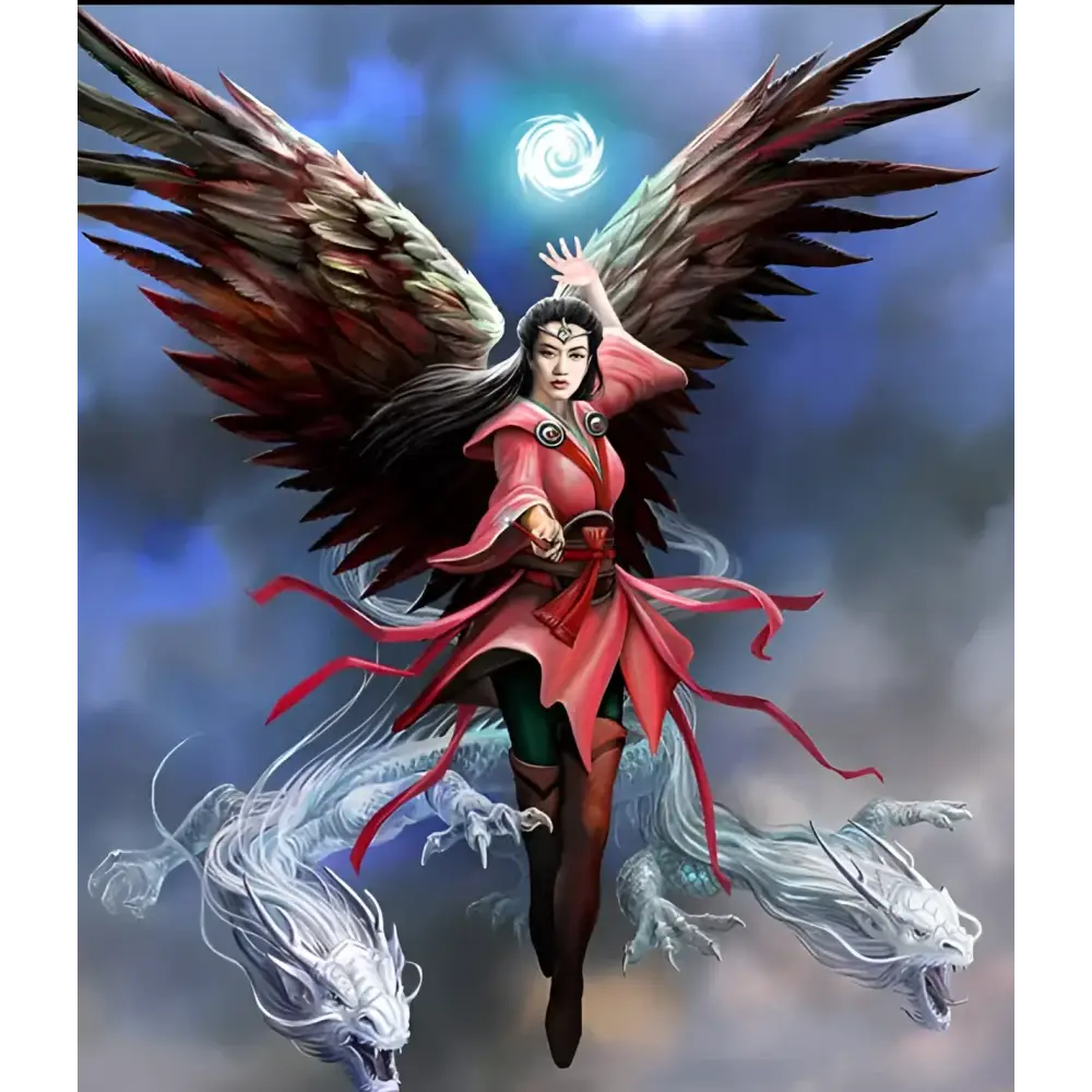 Anne Stokes 8’’x10’’ Plaque - Elemental Series (Earth/Air/Fire/Water) - Air Sorceress - plaque