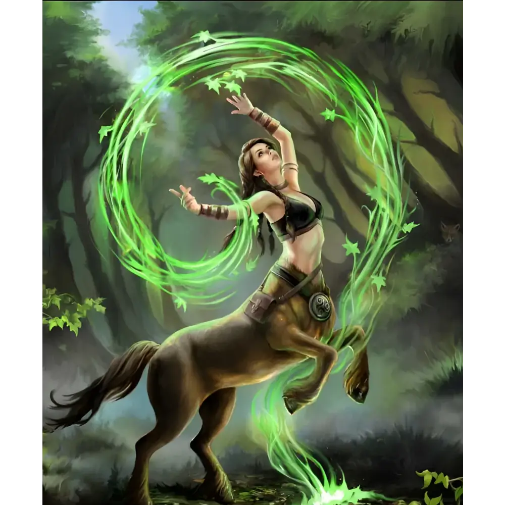 Anne Stokes 8’’x10’’ Plaque - Elemental Series (Earth/Air/Fire/Water) - Earth Sorceress - plaque