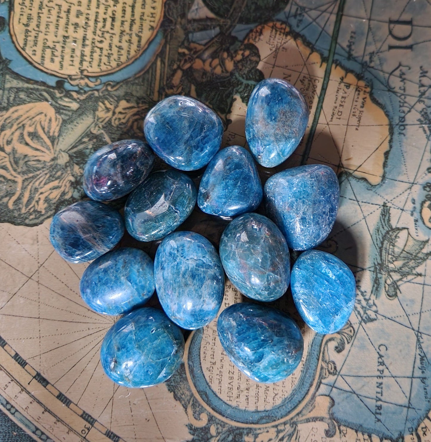 Lovely Large Blue Apatite Tumble Stones- Healing crystals