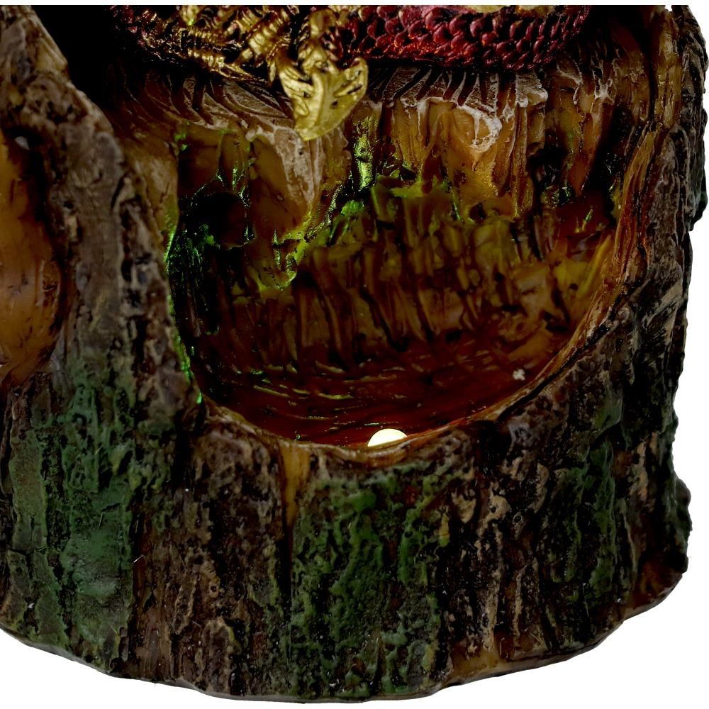 Arboreal Hatchling Red 10.8cm Arboreal Hatchling Red Dragon in Tree Trunk Light Up Figurine by NEMESIS NOW