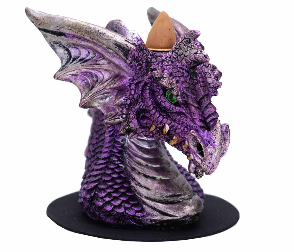 Small Purple Dragon Head Backflow Incense Burner