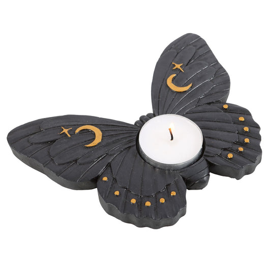 BLACK MOTH TEALIGHT CANDLE HOLDER