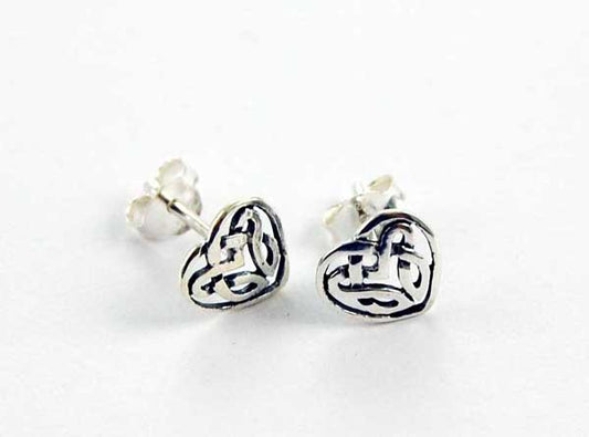 sterling silver earrings celtic heart