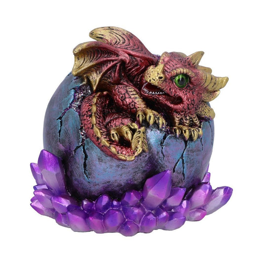 Crimson Hatchling Glow 12.5cm Crimson Hatchling Glow Dragon Red Dragonling Crystal Figurine by NEMESIS NOW