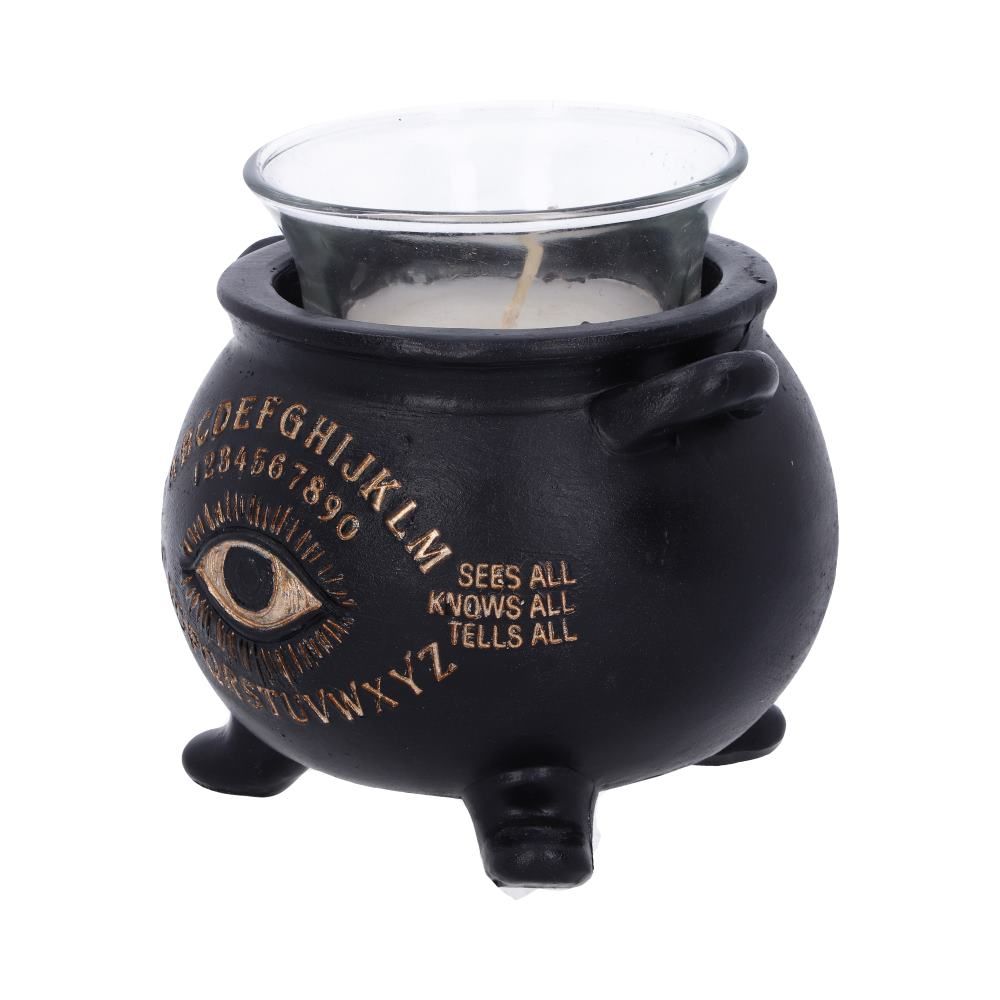 All Seeing Cauldron Candle Holder 9cm All Seeing Eye Witches Cauldron Tealight Candle Holder by Nemesis Now