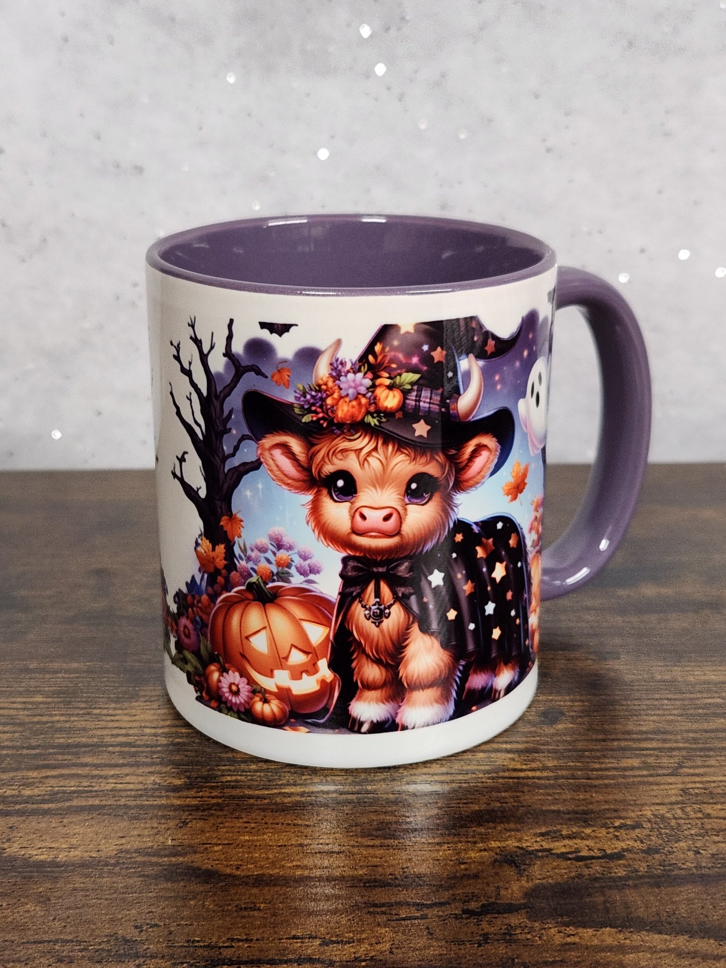 Cute festive Halloween Highland Coo Mugs - 3 different designs