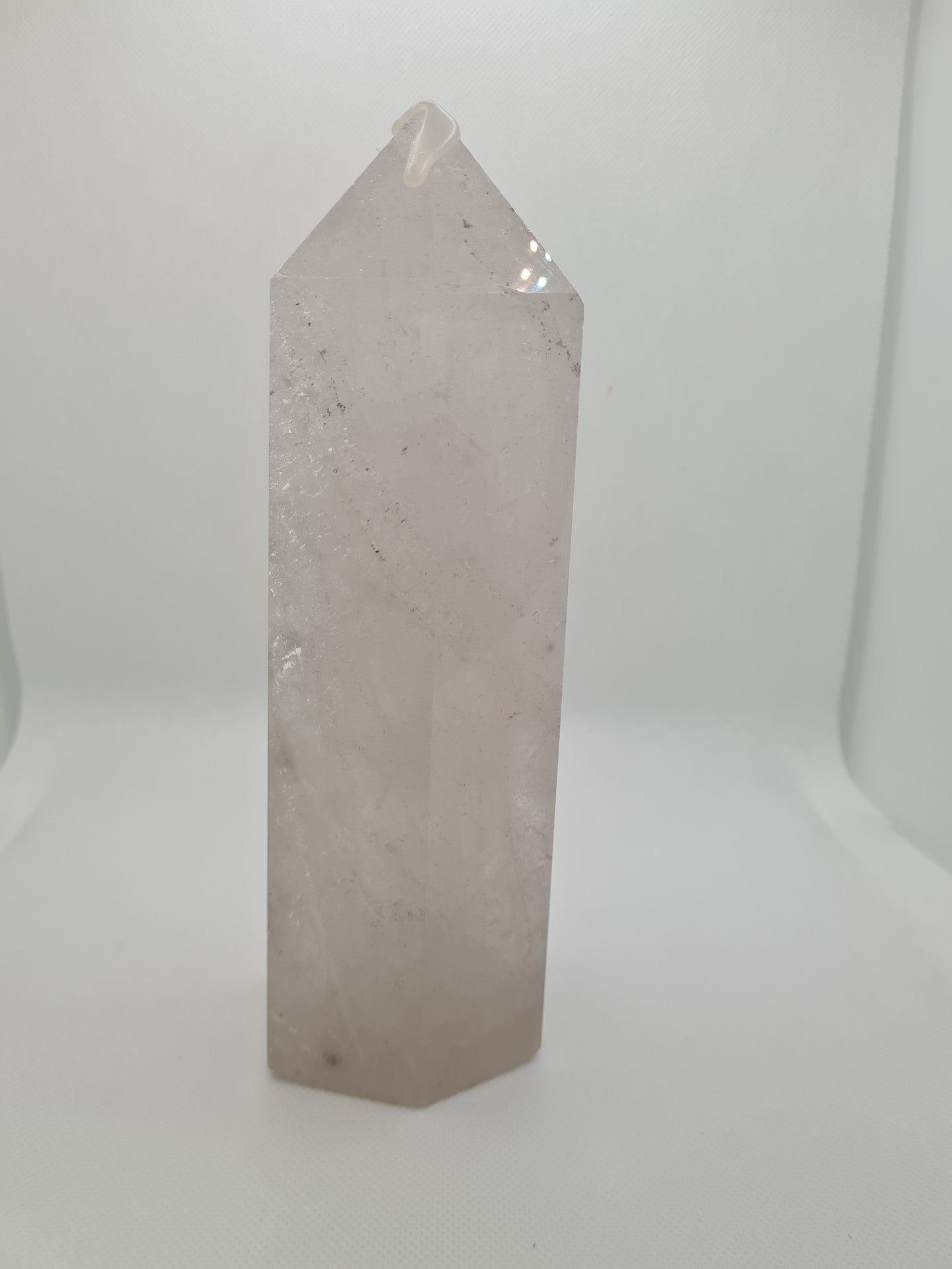 Beautiful Large Clear Quartz tower, magnificent rainbows, clear quartz point 1510 g