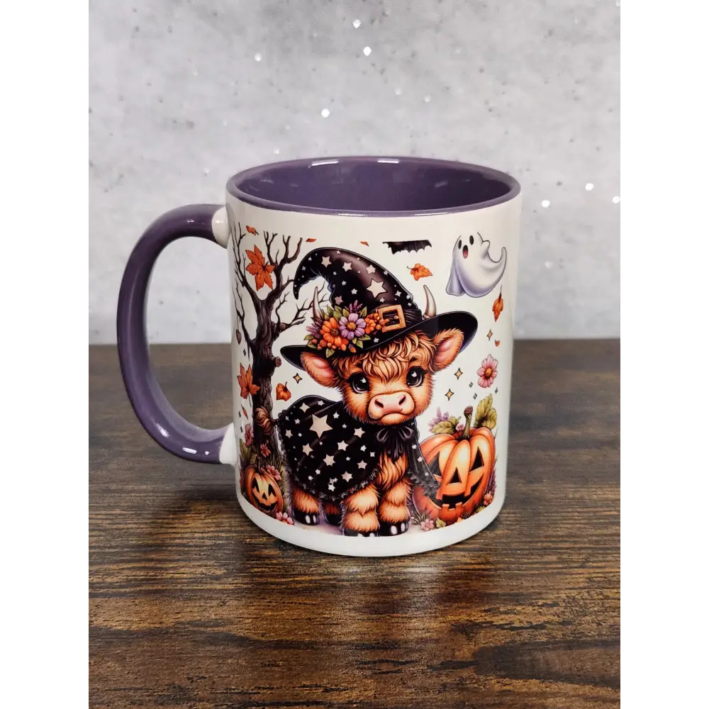 Cute festive Halloween Highland Coo Mugs - 3 different designs - mug