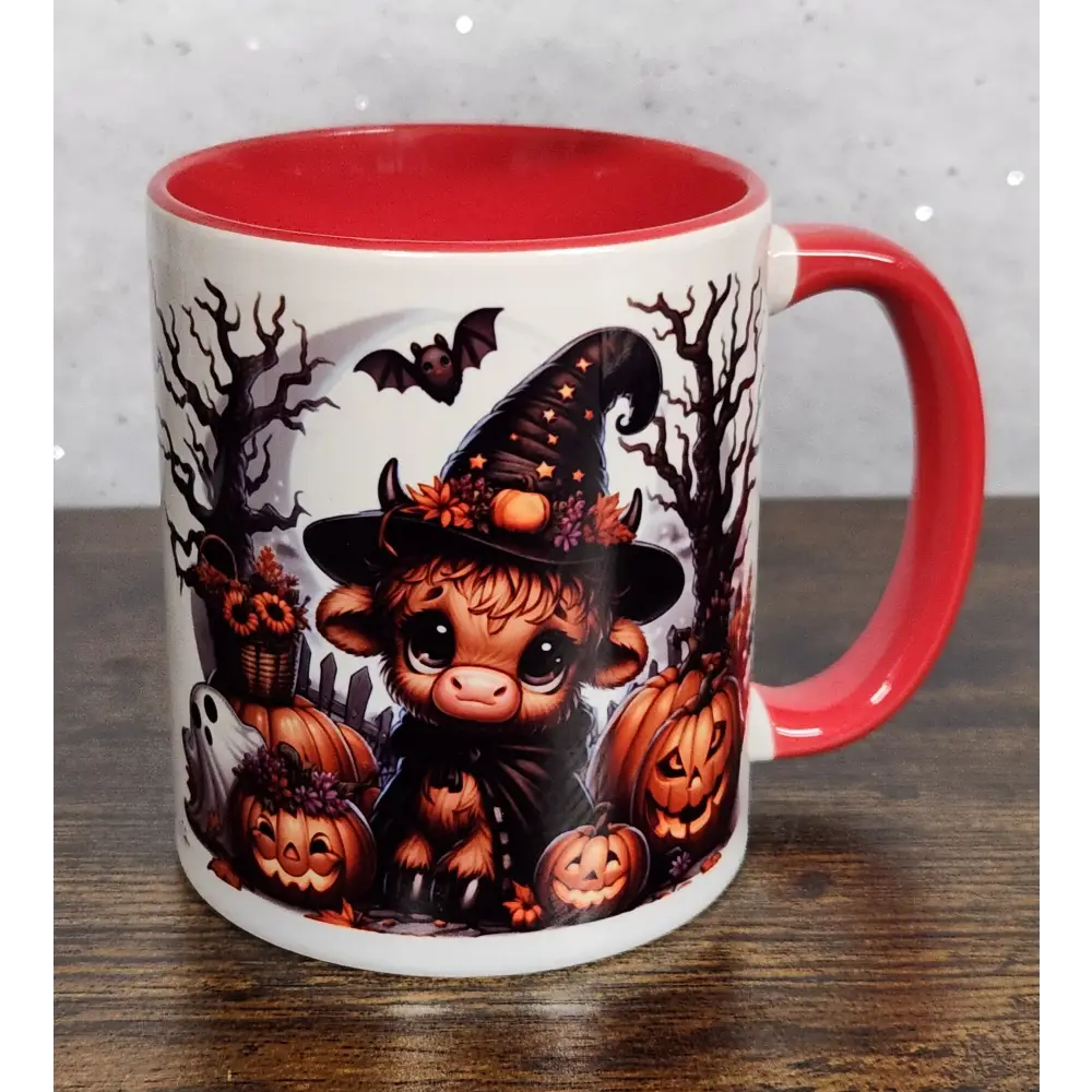 Cute festive Halloween Highland Coo Mugs - 3 different designs - mug