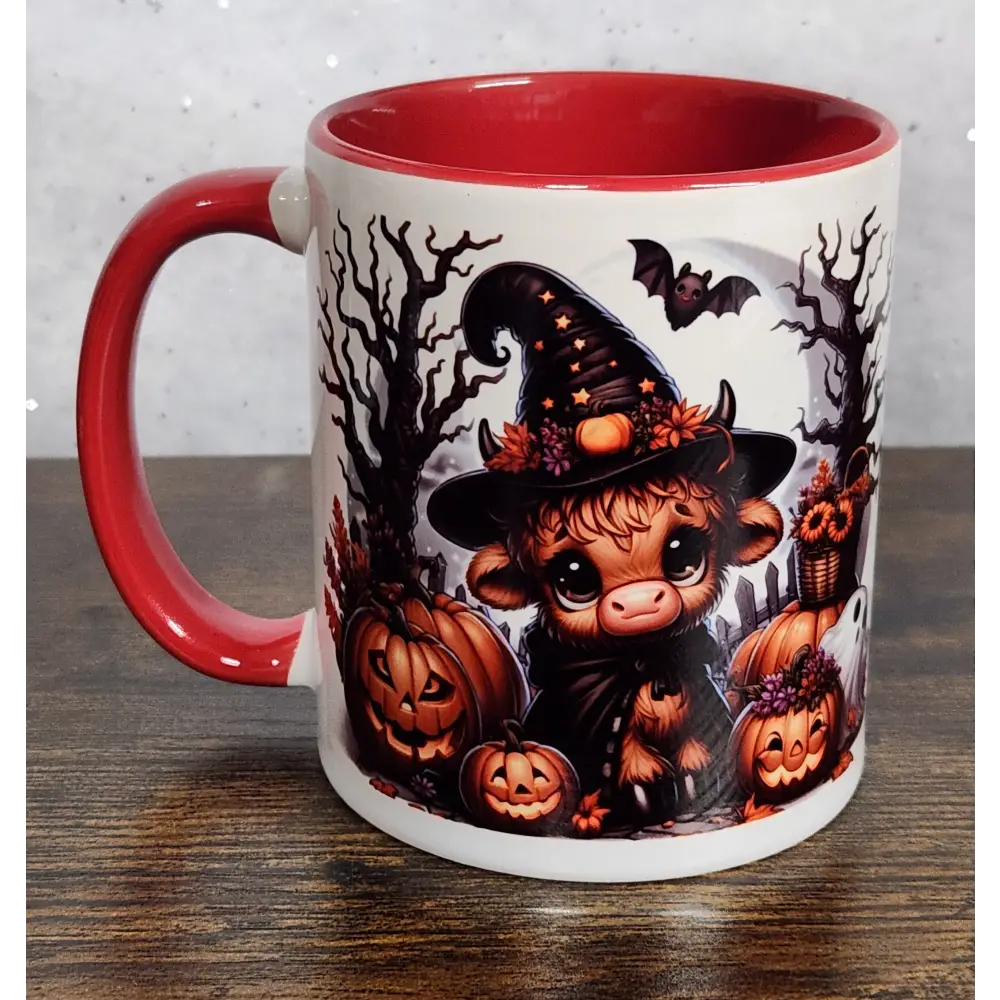 Cute festive Halloween Highland Coo Mugs - 3 different designs - mug