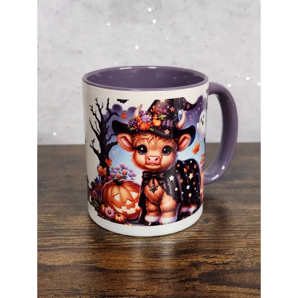 Cute festive Halloween Highland Coo Mugs - 3 different designs - mug