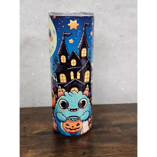 Cute Halloween Scene Tumbler - Perfect for Your Halloween Party - Drinkware Bottle - Tumbler