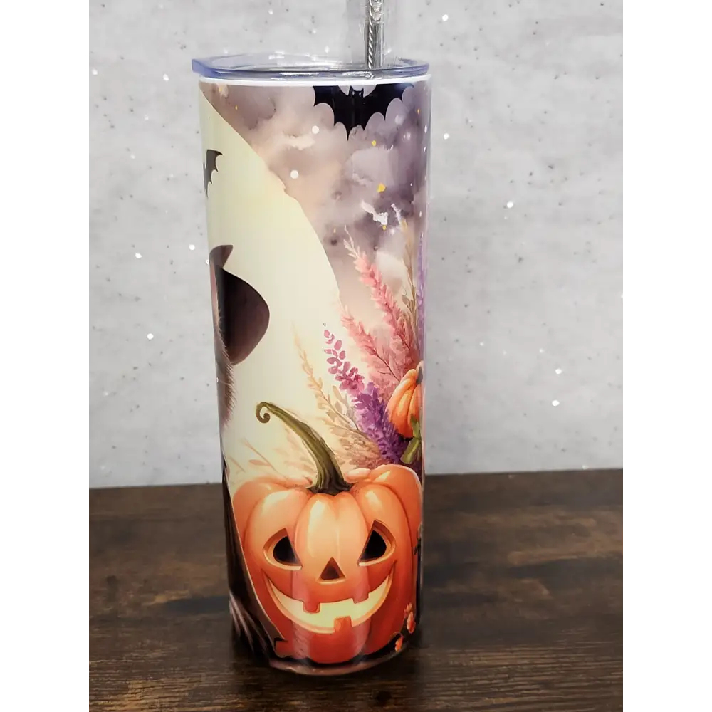 Cute Witchy Kitten Halloween Tumbler - Perfect for Your Drinks - Drinkware Tumbler - Tumbler