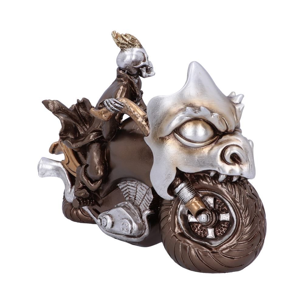 Ride or Die Bronze 19cm Ride or Die Bronze Motorcyle Model With Skeleton Rider 19cm