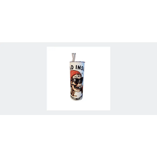Dead Inside But Caffeinated 20oz tumbler - hot and cold - sublimated - can be personalised - flask