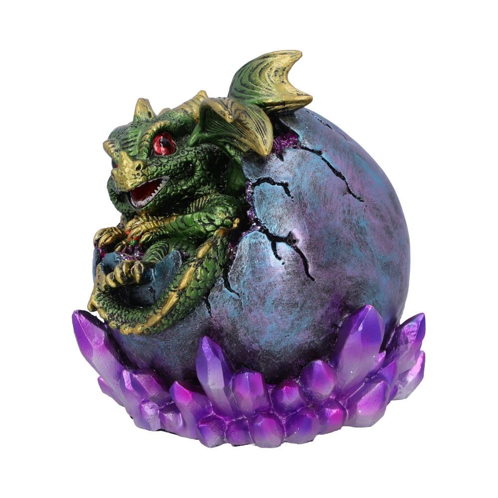 Emerald Hatchling Glow 12.5cm Emerald Hatchling Glow Dragonling Green Dragonling Crystal Figurine by NEMESIS NOW