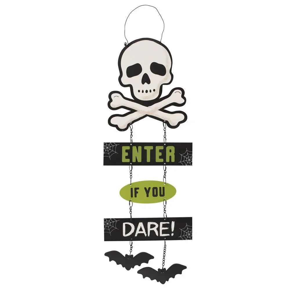 ENTER IF YOU DARE CHAIN SIGN - plaque