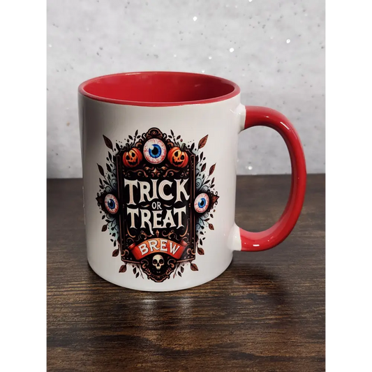 Halloween Trick Or Treat Ceramic Mug,11oz Mug,Halloween Coffee Mug,Halloween Tea Mug,Cute t Ceramic Mug,Halloween