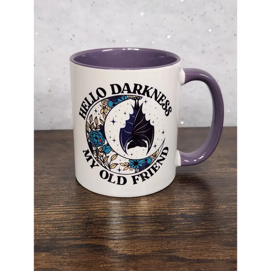 Hello Darkness My Old Friend Black Soft Fabric Coffee Tea Mug Gift For Him / Her / Friend / Mug - mug