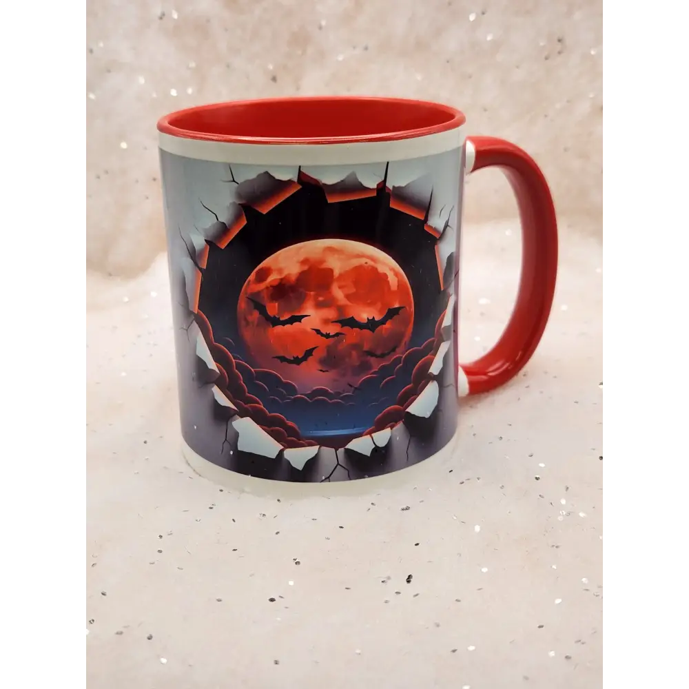 Hole in wall mug choice of 4 Devil Wolf Reaper Bats print both sides - mug