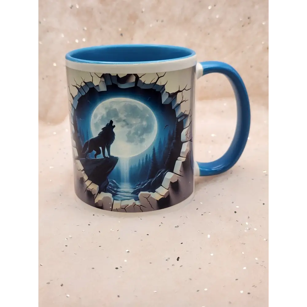Hole in wall mug choice of 4 Devil Wolf Reaper Bats print both sides - mug