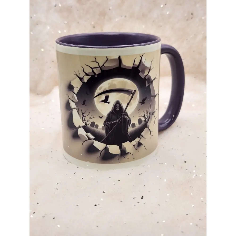 Hole in wall mug choice of 4 Devil Wolf Reaper Bats print both sides - mug