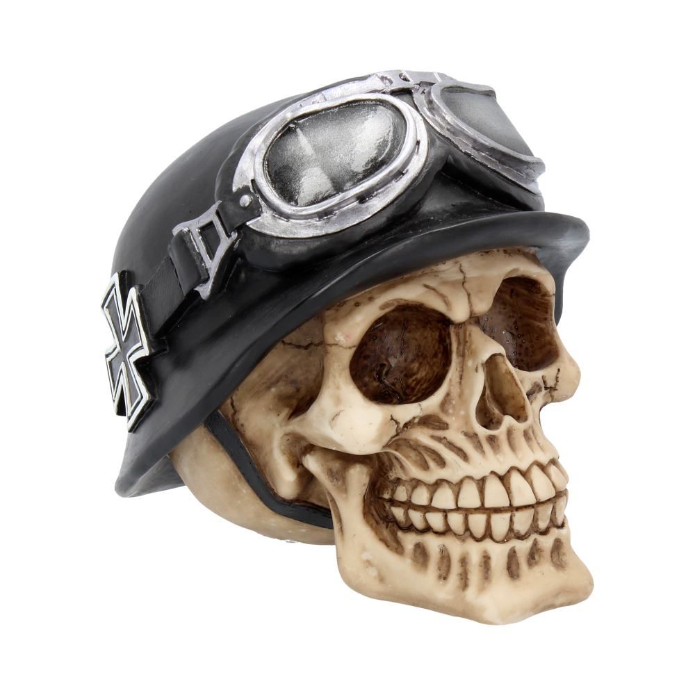 Iron Cross Skull 15.5cm Iron Cross Helmet and Goggles Biker Skull