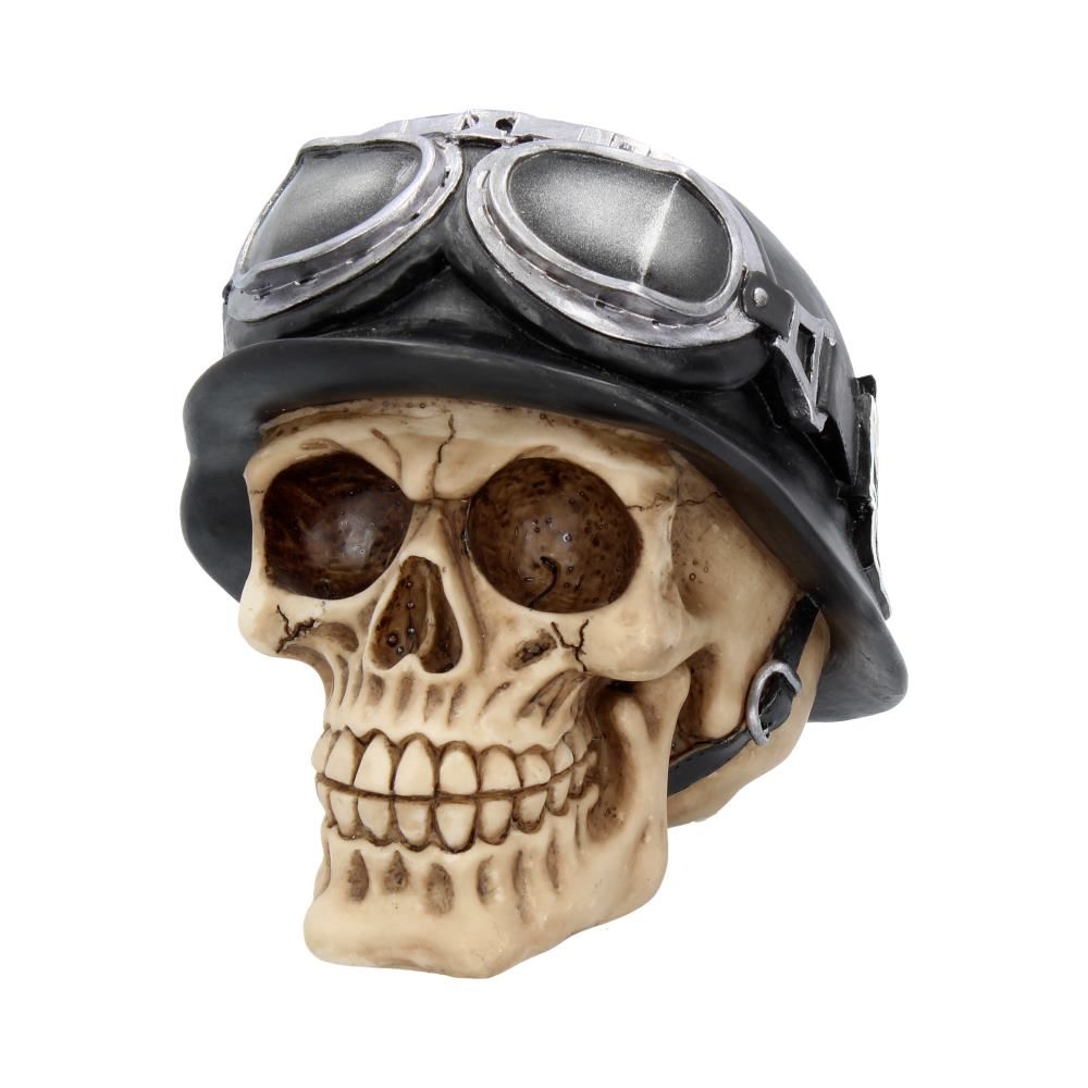 Iron Cross Skull 15.5cm Iron Cross Helmet and Goggles Biker Skull