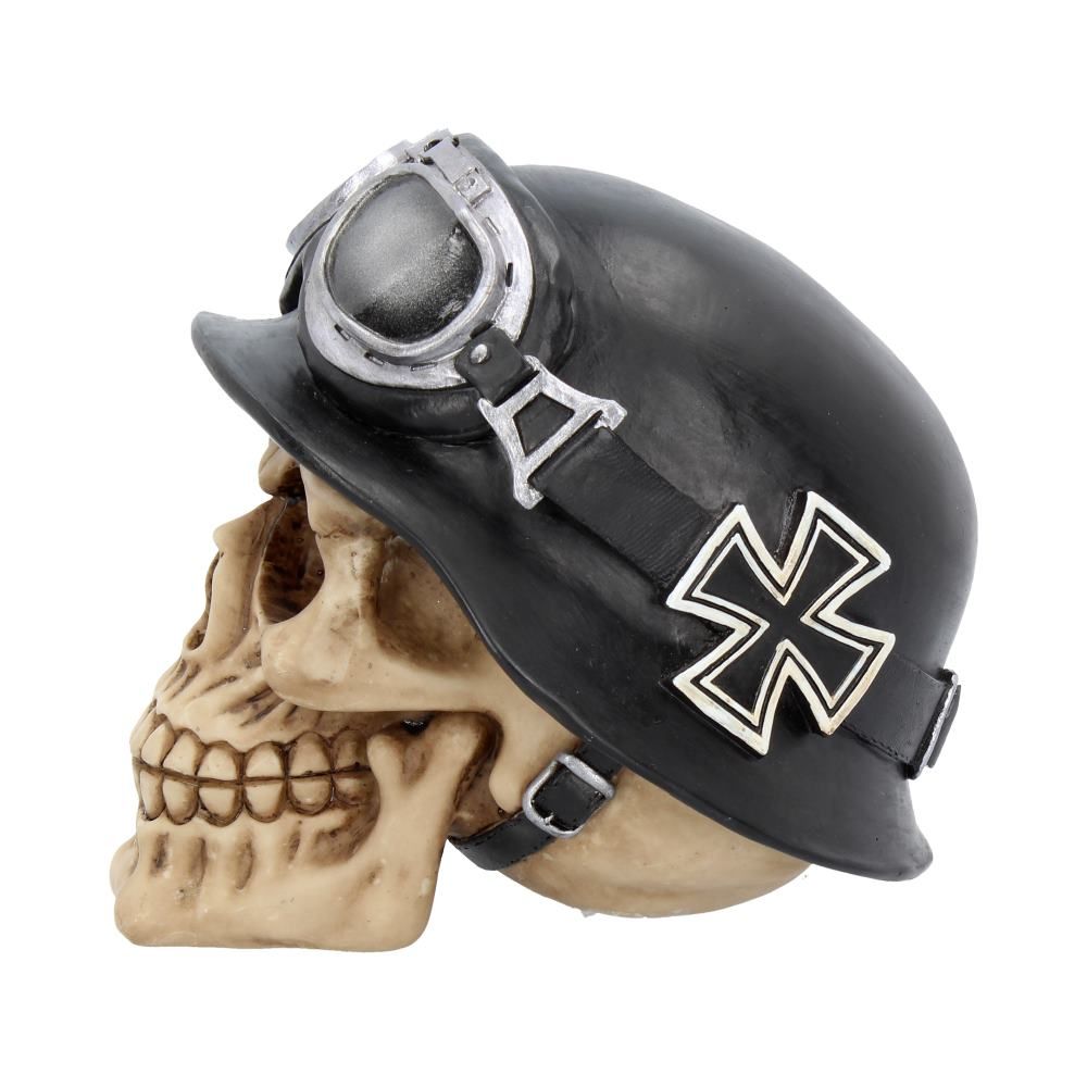 Iron Cross Skull 15.5cm Iron Cross Helmet and Goggles Biker Skull