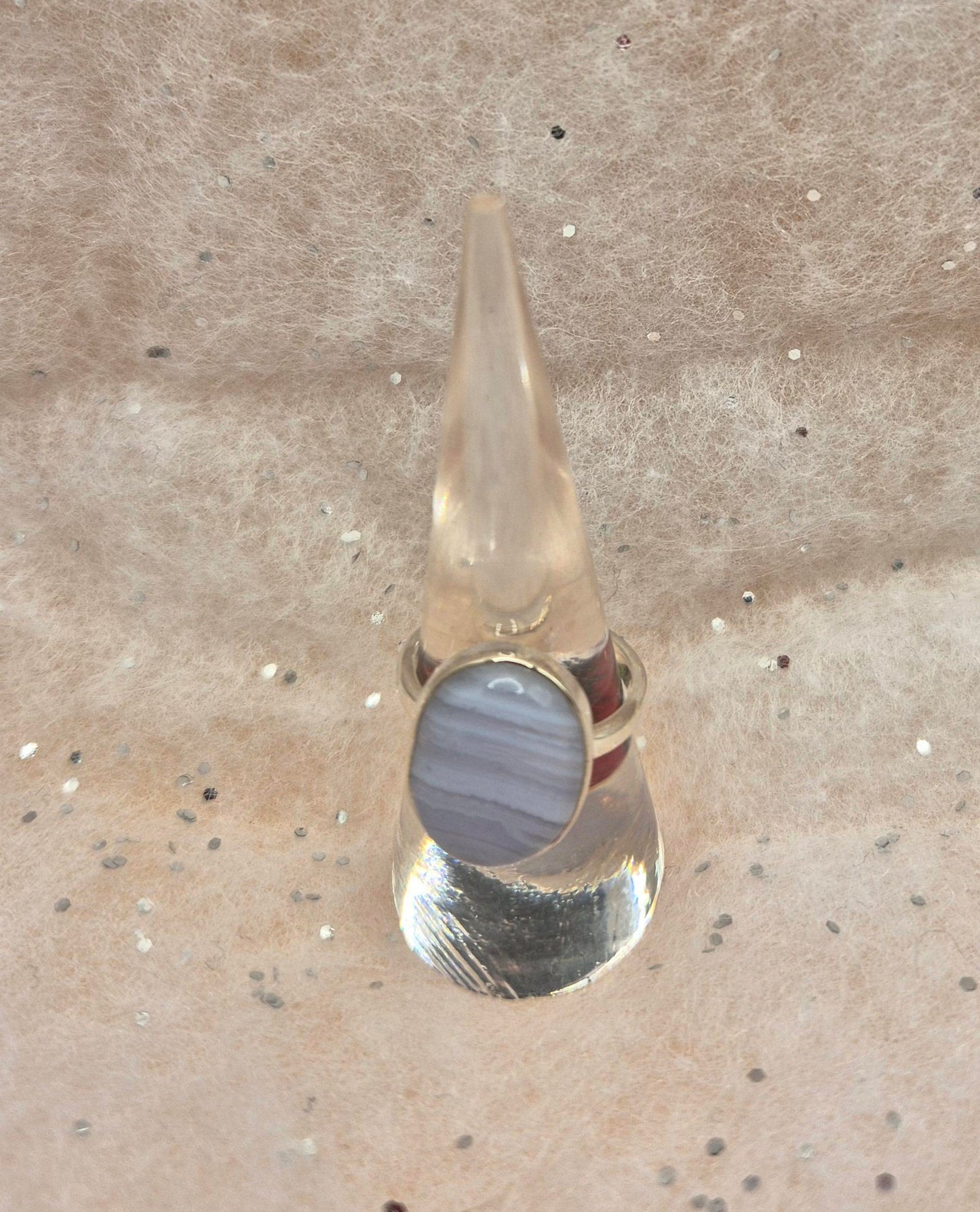 Blue Lace Agate Sterling Silver 925 rings - choice of 3, beautiful, oval, round or teardrop