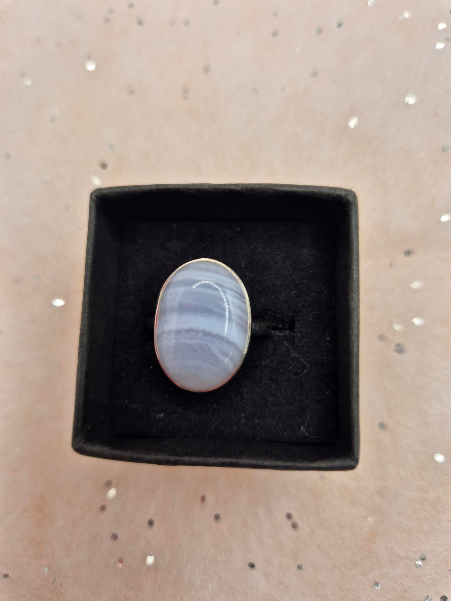 Blue Lace Agate Sterling Silver 925 rings - choice of 3, beautiful, oval, round or teardrop