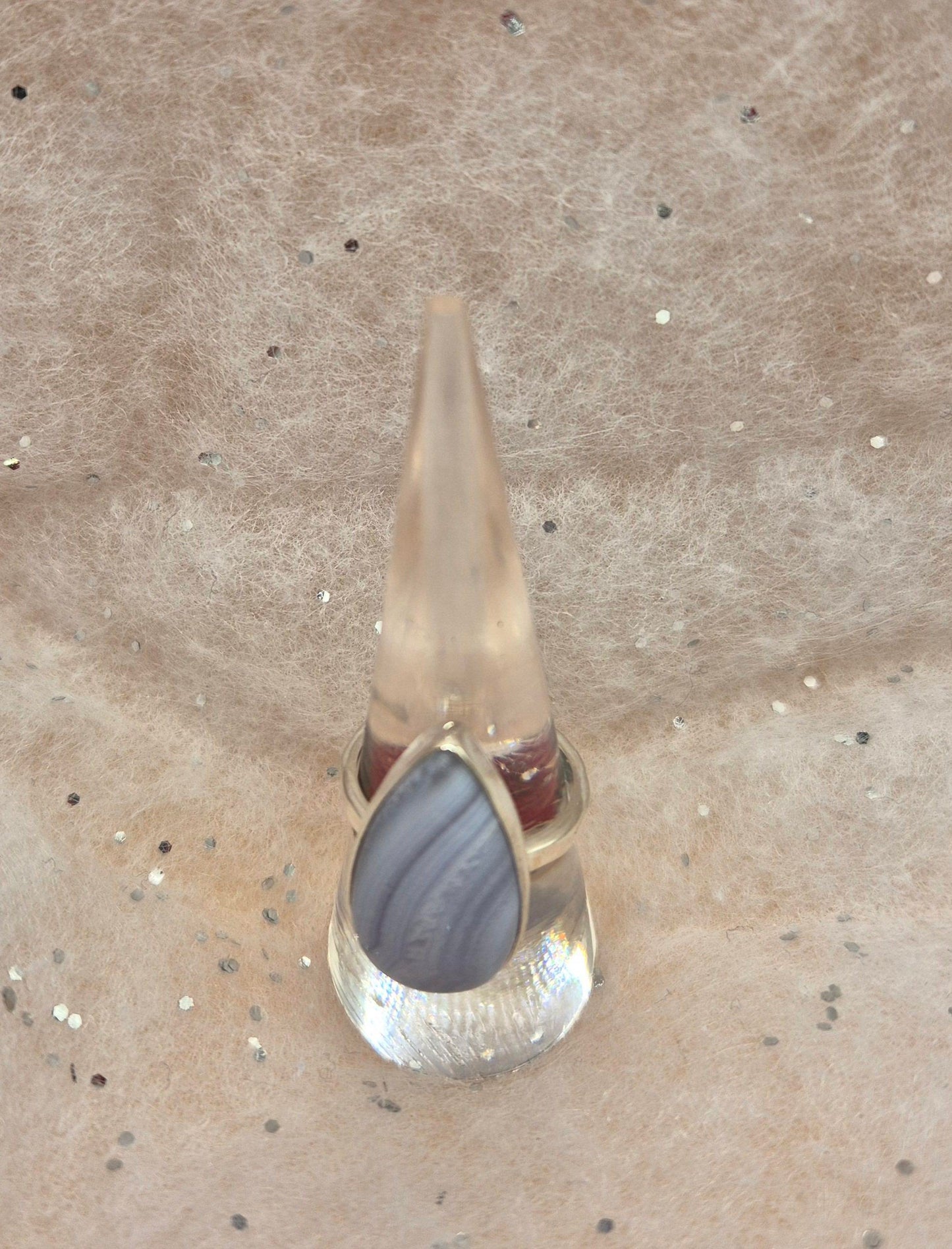 Blue Lace Agate Sterling Silver 925 rings - choice of 3, beautiful, oval, round or teardrop