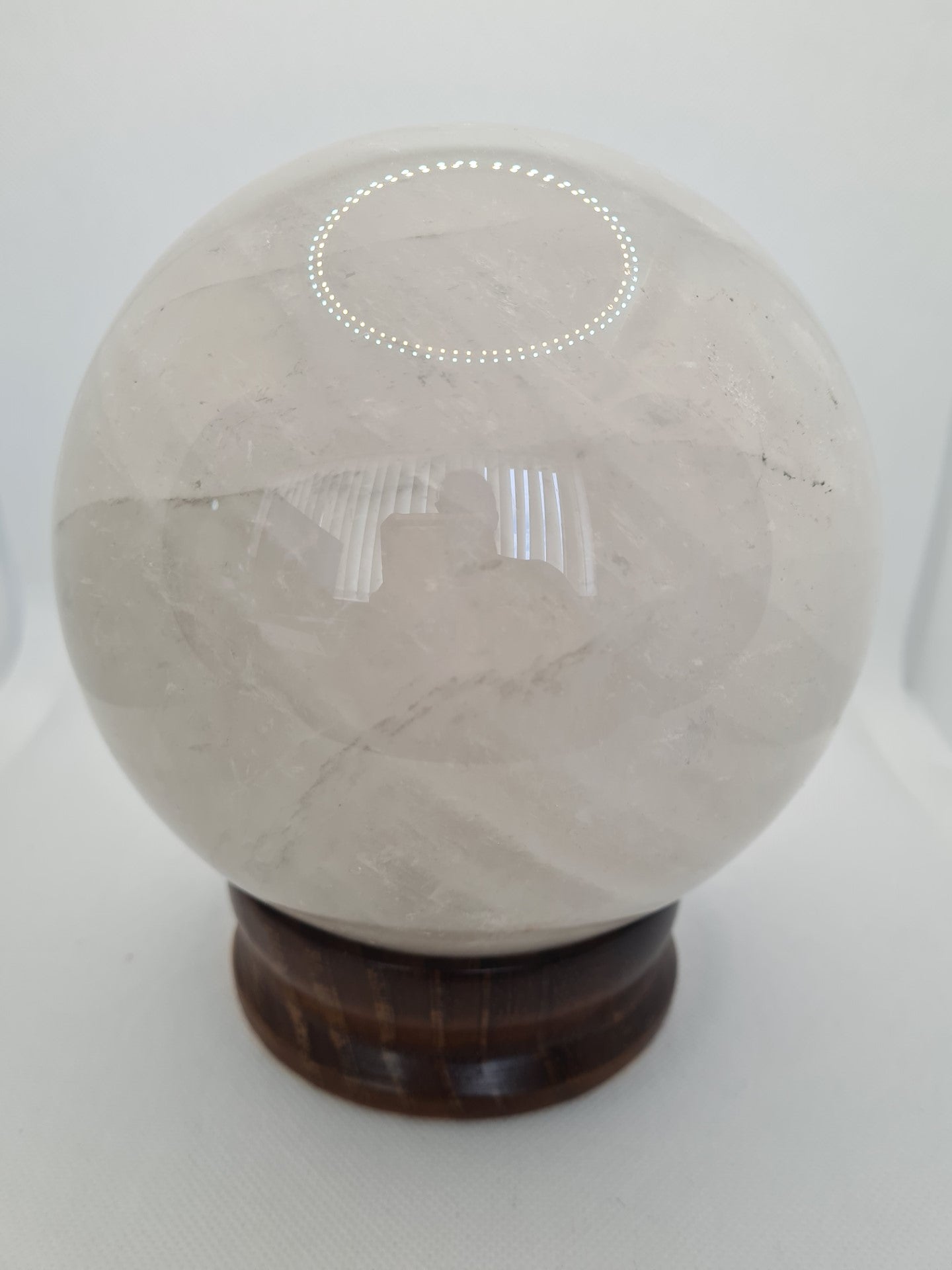 Extra Large Clear Quartz Sphere with stand - 4766 g