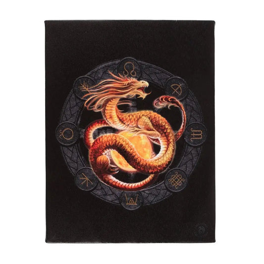 Litha Dragon by Anne Stokes - 10’’ x 7.5’’ Canvas Wall Art on a wooden back-frame