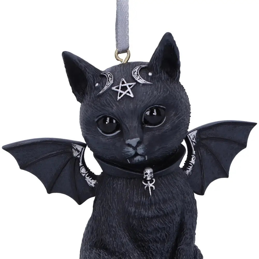 Malpuss Hanging Ornament 9.2cm Malpuss Black Bat Cat Hanging Decorative Ornament 9.2cm by Nemesis Now - cult cutie