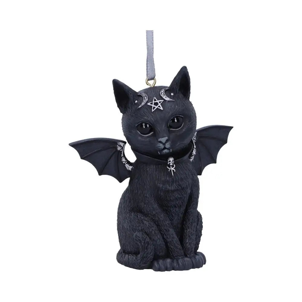 Malpuss Hanging Ornament 9.2cm Malpuss Black Bat Cat Hanging Decorative Ornament 9.2cm by Nemesis Now - cult cutie