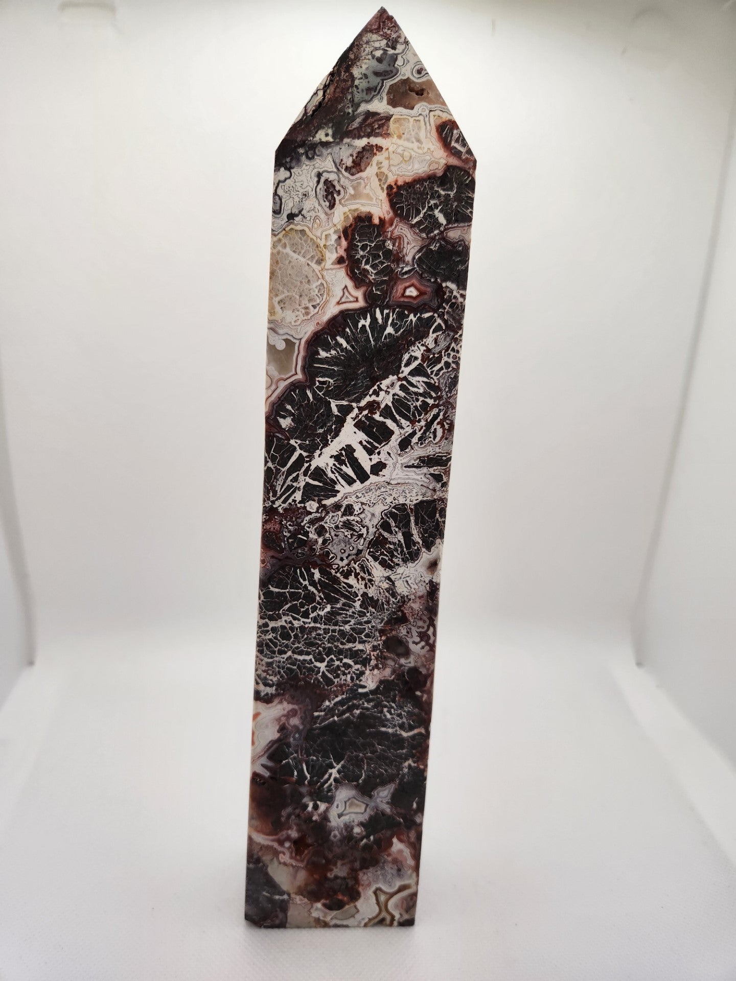 Extra Large Mexican Lace Agate Tower / Point - 0.95kg