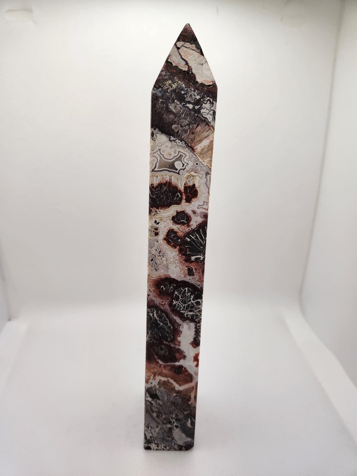 Extra Large Mexican Lace Agate Tower / Point - 0.95kg