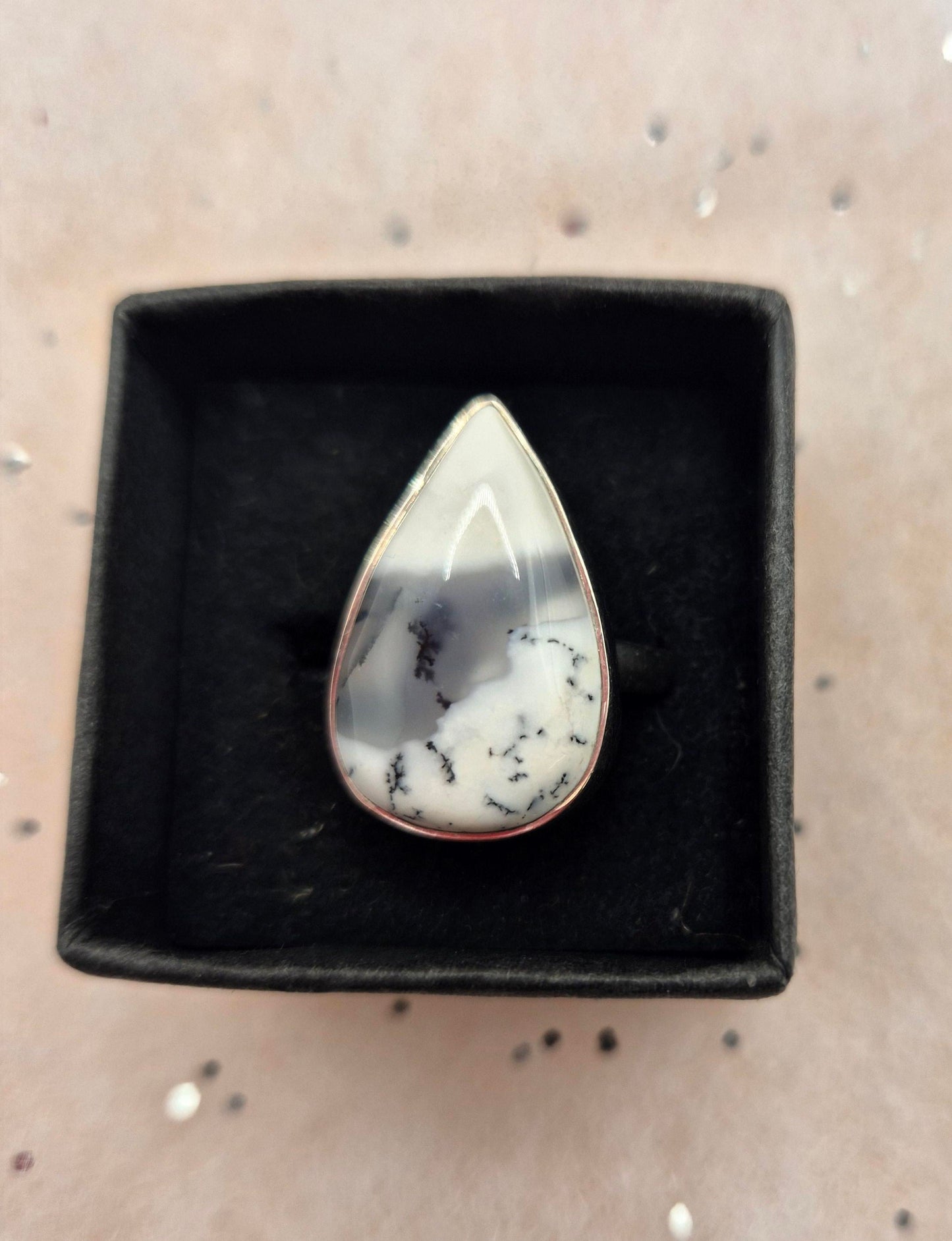 Merlinite Sterling Silver Rings, choice of 2, Teardrop Design or  oval design