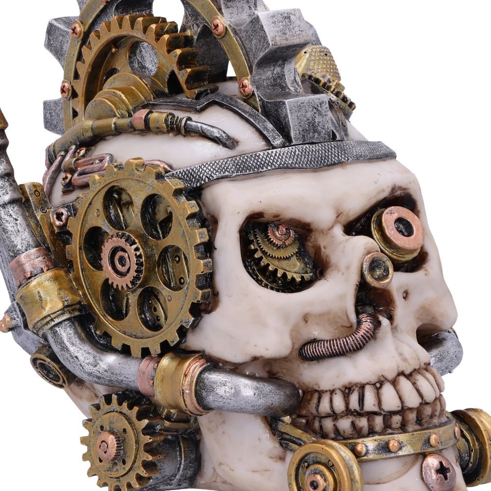 Metal Head 15.5cm Steampunk Skull box