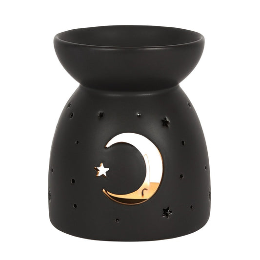 BLACK MYSTICAL MOON CUT OUT OIL BURNER