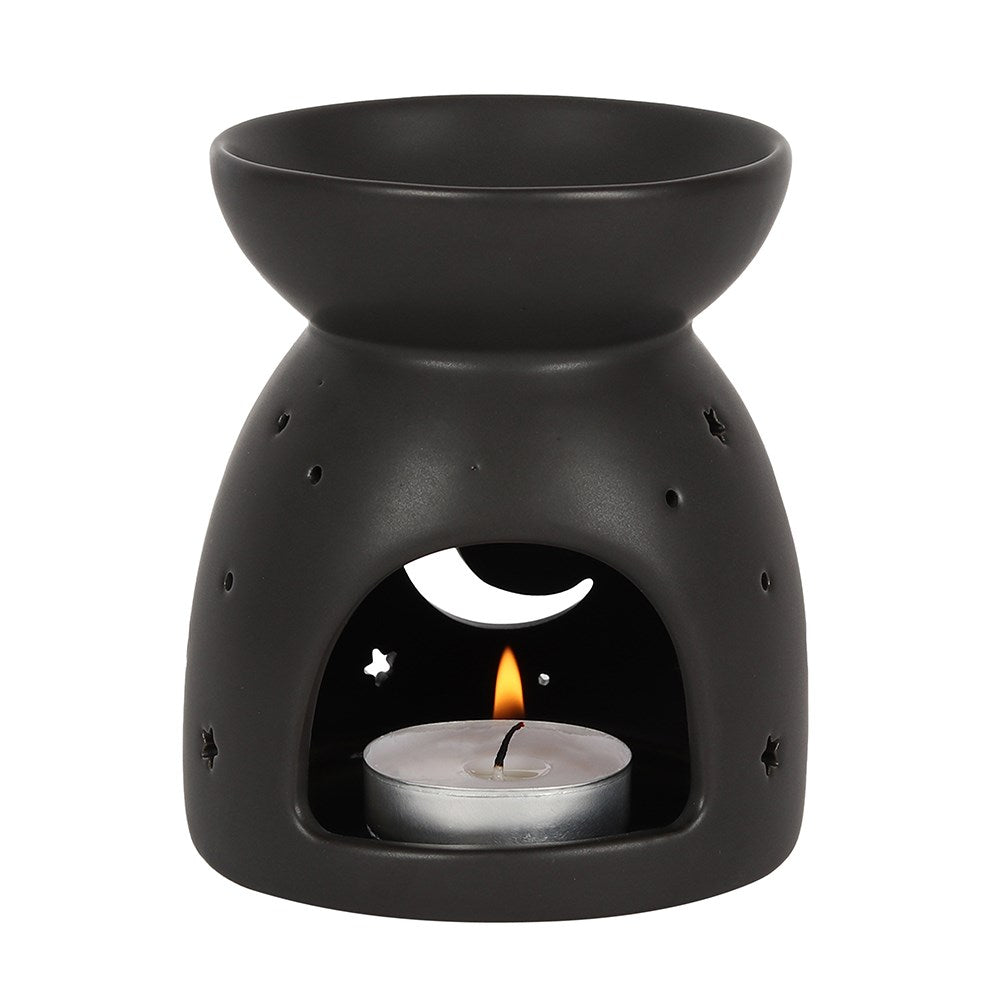 BLACK MYSTICAL MOON CUT OUT OIL BURNER